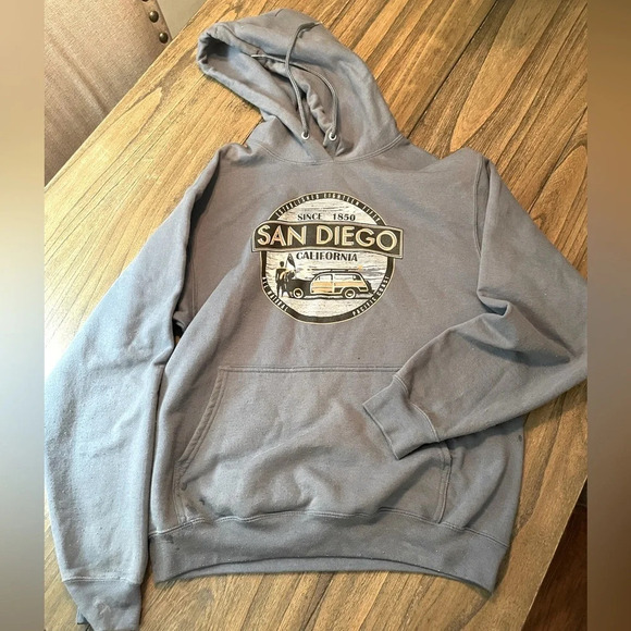 San Diego Hooded Gray Sweatshirt Size M - Picture 1 of 4